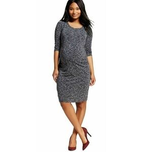 Liz Lange maternity Target Gray and Black Sheath Dress 3/4 Sleeve Scoop Neck M